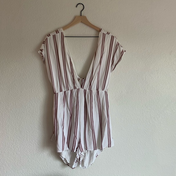 hommage Other - White & dark pink romper